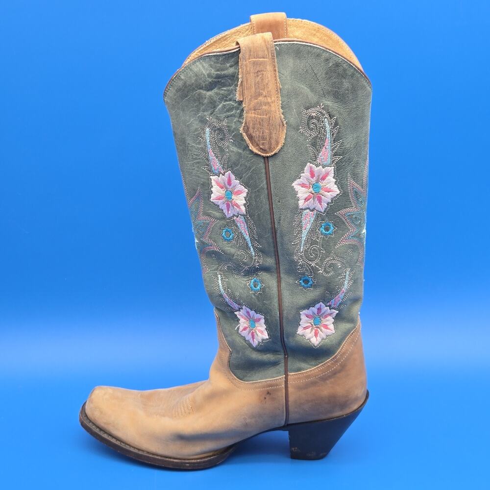 Sonora Double H Ashlee Western Cowboy Cowgirl Boots Women's 10 Stack Heel - Picture 8 of 12